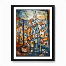 Window View Istanbul Of In The Style Of Cubism 3 Art Print