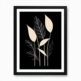 Black And White Leaves Art Print