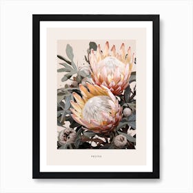 Flower Illustration Protea 2 Poster Art Print