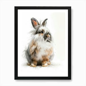 American Fuzzy Rabbit Nursery Illustration 1 Art Print