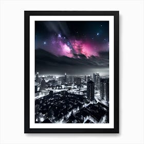 Night Sky Over City 5 Art Print