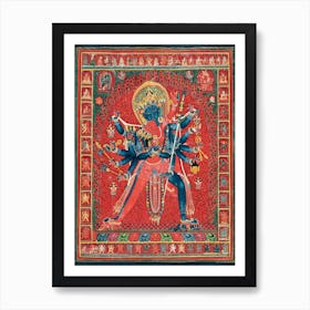 Chakrasamvara And Consort Vajravarah Vintage Indian Art Print