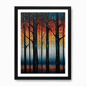 Sunset In The Woods 3 Art Print