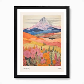 Cotopaxi Ecuador 2 Colourful Mountain Illustration Poster Art Print