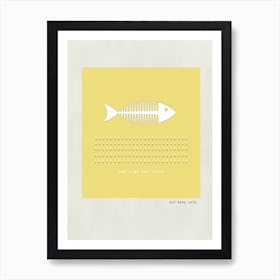 Healthy  Lunch - Fish Yellow Art Print