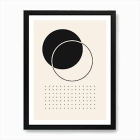 Black And White Circles 1 Art Print