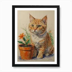 Orange Tabby Cat 7 Art Print