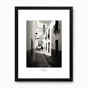 Poster Of Ronda, Spain, Black And White Analogue Photography 4 Art Print