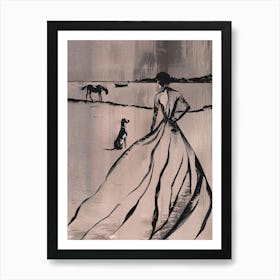 Woman By The Lake Art Print