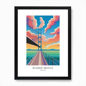 Humber Bridge England Colourful 2 Travel Poster Art Print