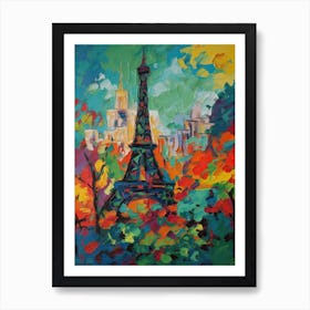 Eiffel Tower Paris France Henri Matisse Style 16 Art Print