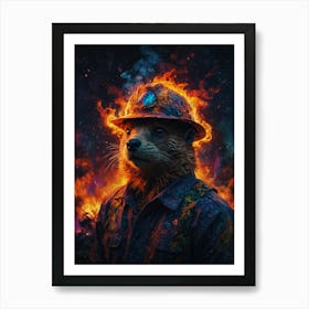 Otter In Fire Art Print