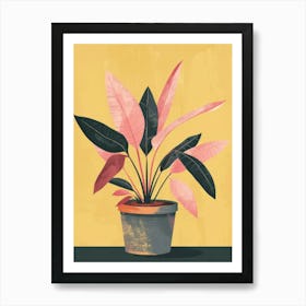 Pink Plant Canvas Print Art Print