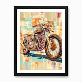 Vintage Colorful Scooter 37 Art Print