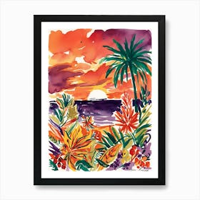 Sunset At The Beach 39 Art Print