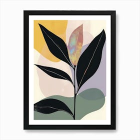 Neutral Botanical Shapes on Soft Canvas Art Print