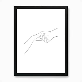 Hand Of Friendship Vector Illustration Art Print