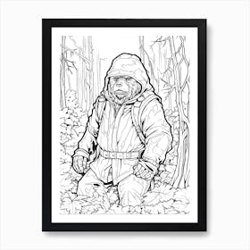 Endor (Star Wars) Fantasy Inspired Line Art 1 Art Print