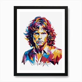 Jim Morrison 01 Portrait Music Icon Style WPAP Pop Art Art Print