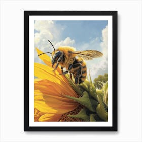 Leafcutter Bee Realism Illustration 9 Art Print