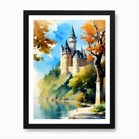 Castle By The Lake 1 Art Print