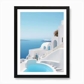 Hotel in Santorini Greece Art Print