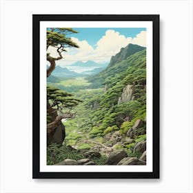 Yakushima Island In Kagoshima, Ukiyo E Drawing 4 Art Print