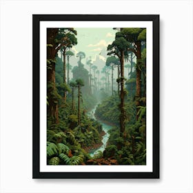 Congo Basin Pixel Art 1 Art Print