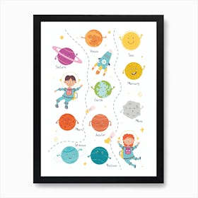 Cute Planet Solar System Art Print