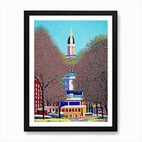 Springfield, City Us  Pointillism Art Print