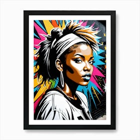 Graffiti Mural Of Beautiful Hip Hop Girl 71 Affiche