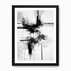 Contrast Abstract Black And White 3 Art Print