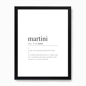 Martini Cocktail Word Art Print