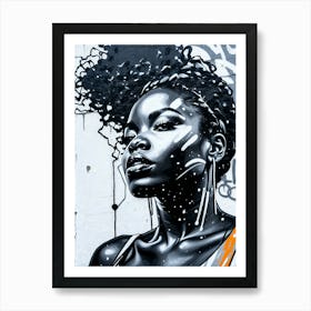 Graffiti Mural Of Beautiful Black Woman 289 Art Print