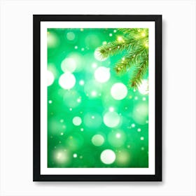 Decorative Spot Green Illumination Holiday Bright Snowflake Highlight Festive High Coloured (19) Art Print