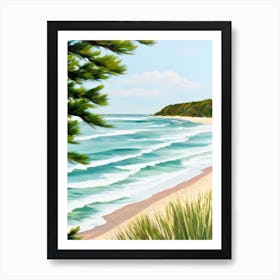 Bethany Beach, Delaware Contemporary Illustration 1  Art Print