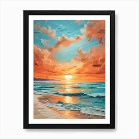 Sunset On The Beach 26 Art Print