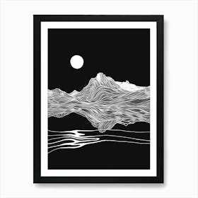 Ben Vorlich Loch Earn Mountain Line Drawing 2 Art Print