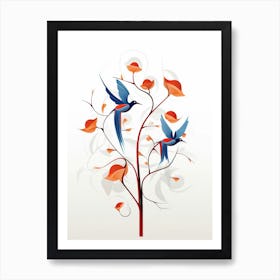 Hummingbird Minimalist Abstract 4 Art Print