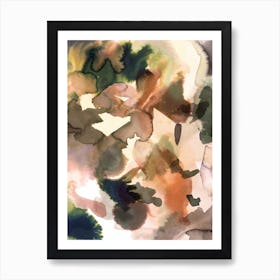 Expressive Abstract Painting Orange Gold Art Print