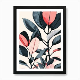 Pink Leaves On A Tree Art Print