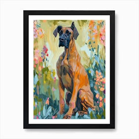 Great Dane Acrylic Painting 4 Art Print