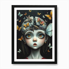 Butterfly Girl 4 Art Print