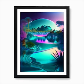 Lagoon, Landscapes, Waterscape Holographic 1 Art Print