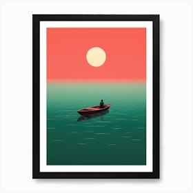 Sunset In A Boat 1 Art Print