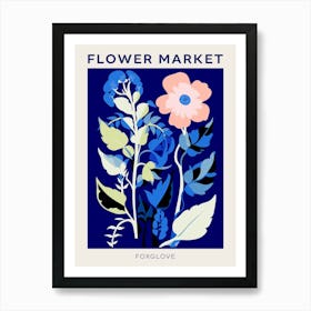 Blue Flower Market Poster Foxglove 3 Art Print