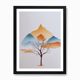 Tree In The Mountains Art Print