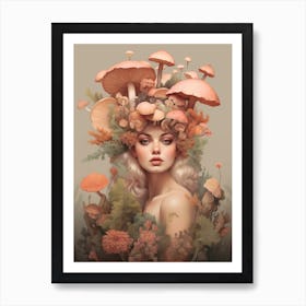 Mushroom Surreal Portrait 2 Art Print