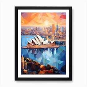 Sydney, Australia, Geometric Illustration 3 Art Print