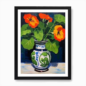 Flowers In A Vase Still Life Painting Petunia 2 Art Print